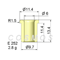 FLANGED EYELET GUIDE E 252 IN YELLOW TITANIA