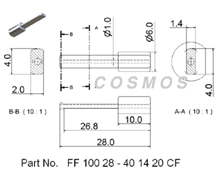 NOZZLE DRAWING FF 100 28 - 40 14 20