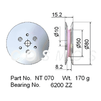 FLANGED PULLEY NT 070 WITH ALUMIMUM FLANGES