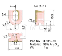 Wire Guide, U - Guide, part No. U 037